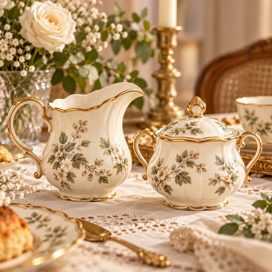 Botanical Creamer & Sugar Bowl Set