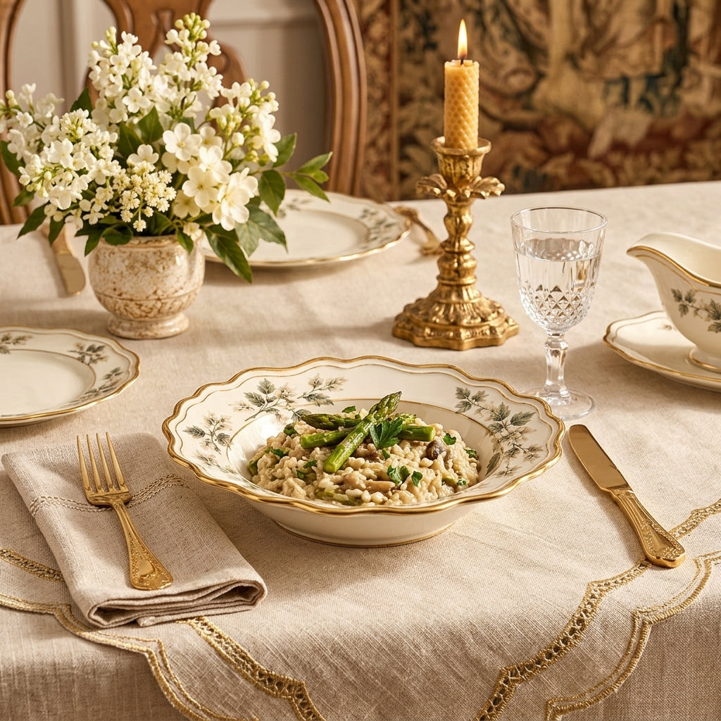 Scalloped Botanical Pasta & Soup Bowl