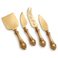 Ornate Gold-Tone Cheese Knife Set